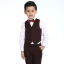 Modest / Simple Wedding Boys Wedding Suits 2017 Burgundy Checked Long Sleeve
