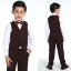 Modest / Simple Wedding Boys Wedding Suits 2017 Burgundy Checked Long Sleeve