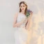 2 Pièces Plage Robe De Mariée 2017 Blanche Trompette / Sirène Cathedral Train Encolure Carrée Sans Manches En Dentelle Appliques