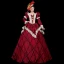 Vintage / Retro Medieval Red Ball Gown Prom Dresses 2021 Square Neckline Long Sleeve Zipper Up Floor-Length / Long Striped Beading Crystal Rhinestone Lace Satin Cosplay Prom Formal Dresses
