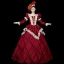 Vintage / Retro Medieval Red Ball Gown Prom Dresses 2021 Square Neckline Long Sleeve Zipper Up Floor-Length / Long Striped Beading Crystal Rhinestone Lace Satin Cosplay Prom Formal Dresses