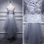2 Piece Formal Dresses 2017 Cocktail Dresses Grey A-Line / Princess Asymmetrical Backless Sleeveless Strapless Appliques Flower