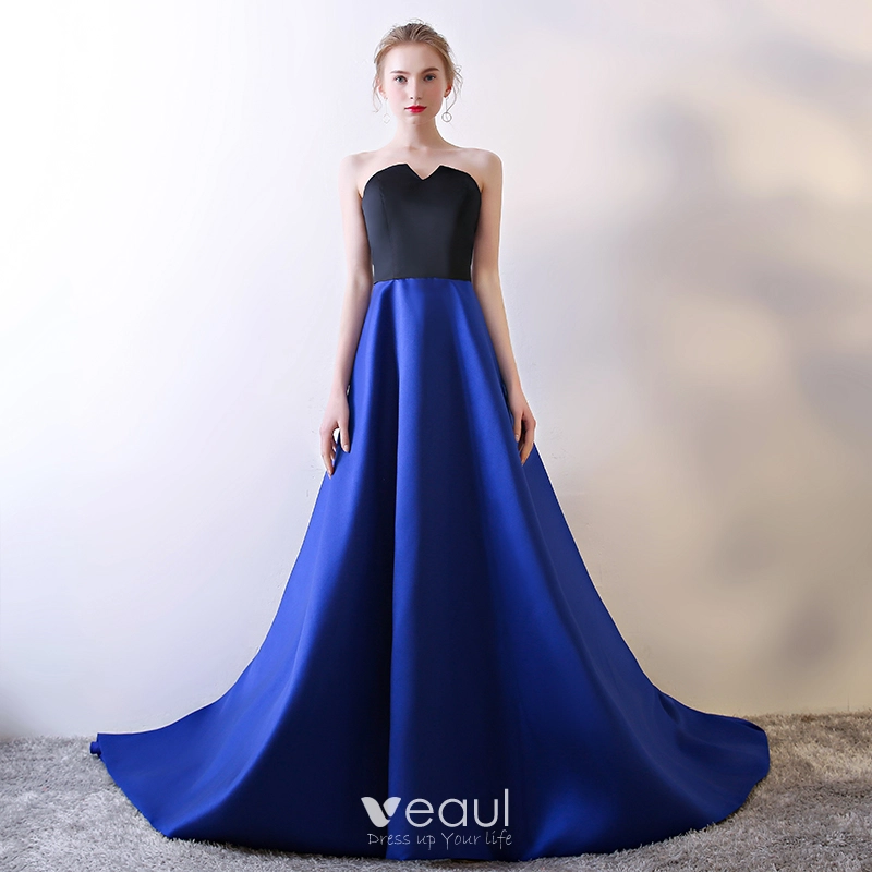 Off Shoulder Royal Blue Mermaid Simple Long Prom Dress, WG556 – Wish Gown