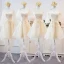 High Low Champagne Summer Bridesmaid Dresses 2018 A-Line / Princess Appliques Lace Asymmetrical Ruffle Backless Wedding Party Dresses