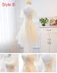 High Low Champagne Summer Bridesmaid Dresses 2018 A-Line / Princess Appliques Lace Asymmetrical Ruffle Backless Wedding Party Dresses