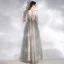 Modern / Fashion Grey Evening Dresses  2020 A-Line / Princess Scoop Neck Star Sequins Backless Crystal Sleeveless Floor-Length / Long Formal Dresses