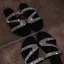 Scintillantes Abordable Bleu Roi Plage Pantoufle & Tongs 2020 Faux Diamant Peep Toes / Bout Ouvert Plate Chaussures Femmes