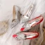 Charmant Argenté Percé Faux Diamant Papillon Chaussure De Mariée 2020 8 cm Talons Aiguilles À Bout Pointu Mariage Escarpins