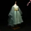 Chic / Beautiful Sage Green Flower Girl Dresses 2017 A-Line / Princess Appliques Bow Scoop Neck Backless Long Sleeve Ankle Length Wedding Party Dresses