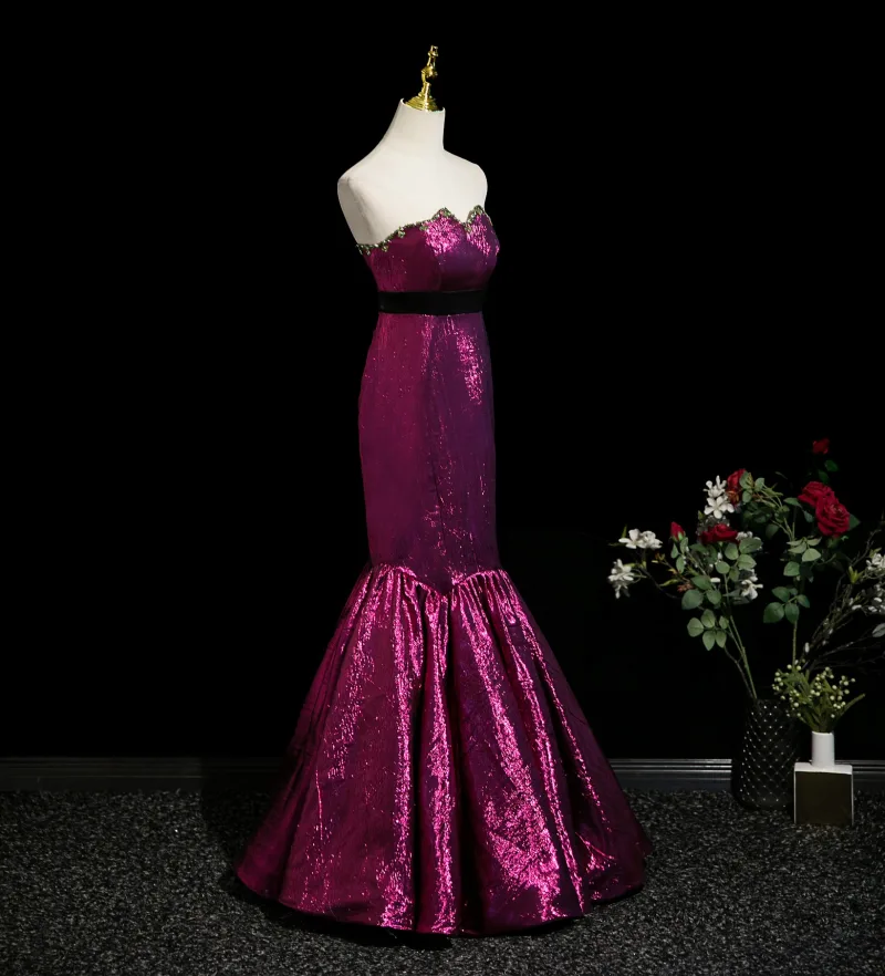 Mermaid / Trumpet Bridesmaid Dress Strapless Sleeveless Backless Floor Length Chiffon with Sash / Ribbon