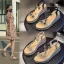 Fashion Gold Street Wear Rhinestone T-Strap Flat Womens Sandals 2021 Open / Peep Toe Sandals