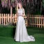 Simple Ivoire Robe De Mariée 2018 Princesse Encolure Dégagée Sans Manches Dos Nu Train De Balayage Mariage