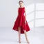 Chic / Belle Rouge Robe De Cocktail 2017 Princesse Métal Ceinture Brodé Encolure Dégagée Sans Manches Asymétrique Robe De Ceremonie