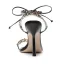 Sexy Noire Cocktail Soirée Sandales Femme 2021 Noeud Bride Cheville 9 cm Talons Aiguilles Peep Toes / Bout Ouvert Sandales Talons Hauts