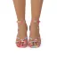 Schöne Multifarben Ball Sandalen Damen 2021 Knöchelriemen 9 cm Stilettos Peeptoes Sandaletten Hochhackige