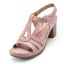 Vintage / Originale Beige Vêtement de rue Sandales Femme 2021 T-Strap 7 cm Talons Épais Peep Toes / Bout Ouvert Sandales Talons Hauts
