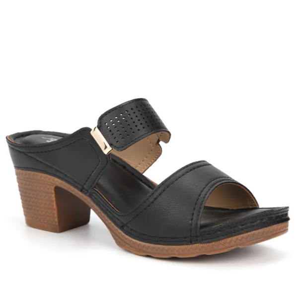 Roman Brown Street Wear Summer Womens Sandals High Heels 2021 7 cm Thick Heels Open / Peep Toe Sandals
