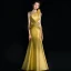 Amazing / Unique Gold Evening Dresses  2018 Trumpet / Mermaid Appliques Beading Tassel Crystal Rhinestone Scoop Neck Backless Sleeveless Floor-Length / Long Formal Dresses