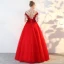 Schöne Rot Ballkleider 2018 Ballkleid Mit Spitze Applikationen Pailletten Rundhalsausschnitt Rückenfreies Lange Ärmel Lange Festliche Kleider