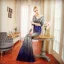 Scintillantes Robe De Soirée 2018 Trompette / Sirène Métal Ceinture Paillettes V-Cou Dos Nu 1/2 Manches Train De Balayage Robe De Ceremonie