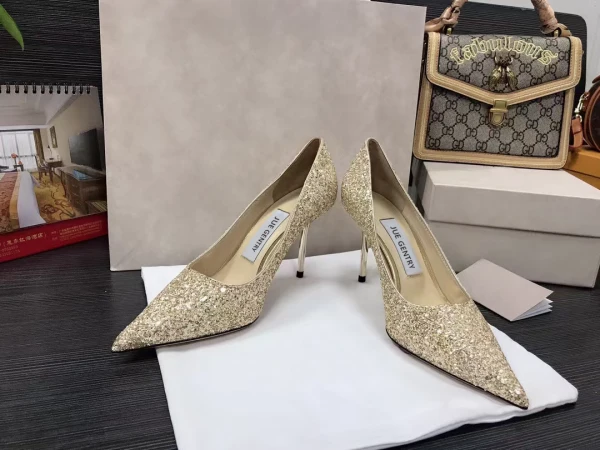 Scintillantes Vert Soirée Paillettes Escarpins 2021 Cuir 8 cm Talons Aiguilles Talons Hauts À Bout Pointu Escarpins