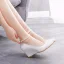 Fashion White Wedding Shoes 2021 8 cm Wedges Wedding Ankle Strap Pumps Pointed Toe