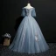 Elegant Prom Dresses 2018 Ball Gown Bow Embroidered Off-The-Shoulder Short Sleeve Floor-Length / Long Formal Dresses