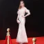 Élégant Champagne Robe De Soirée 2018 Trompette / Sirène Paillettes Plumes Gland Encolure Dégagée Dos Nu 3/4 Manches Longueur Cheville Robe De Ceremonie