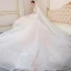 Étourdissant Robe De Mariée 2018 Robe Boule En Dentelle Appliques Brodé Encolure Dégagée 3/4 Manches Royal Train Mariage