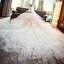 Stunning Champagne Wedding Dresses 2018 Ball Gown Lace Appliques Pearl Sequins Off-The-Shoulder Backless Sleeveless Royal Train Wedding