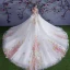 Chic / Belle Multi-Couleurs Robe De Mariée 2018 Robe Boule Appliques Cristal De l'épaule Dos Nu Sans Manches Royal Train Mariage