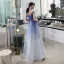 Modern / Fashion Gradient-Color Evening Dresses  2018 A-Line / Princess Metal Sash Sequins Scoop Neck Backless Sleeveless Floor-Length / Long Formal Dresses