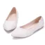 Elegant White Pearl Lace Flower Flat Wedding Shoes 2021 Pointed Toe Wedding Heels