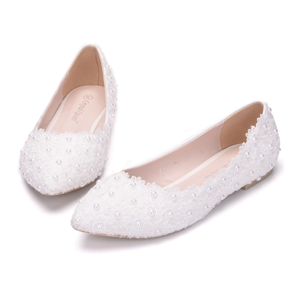 Women's Flowers Flat Heel Pointed Toe Bridal Shoes