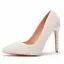 Classique Ivoire Perle Chaussure De Mariée 2021 11 cm Talons Aiguilles À Bout Pointu Mariage Escarpins Talons Hauts