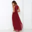 Simple Désinvolte Bordeaux Robes longues 2018 Princesse Dos Nu Encolure Dégagée Sans Manches Longueur Cheville Vêtements Femme