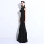 Modest / Simple Black Evening Dresses  2018 Trumpet / Mermaid Beading Scoop Neck Floor-Length / Long Formal Dresses