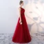 Chic / Belle Robe De Soirée 2018 Princesse En Dentelle Appliques Paillettes Faux Diamant Encolure Dégagée Sans Manches Longue Robe De Ceremonie