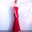 Chic / Belle Rouge Robe De Soirée 2018 Trompette / Sirène Encolure Dégagée Dos Nu Manches Courtes Longue Robe De Ceremonie