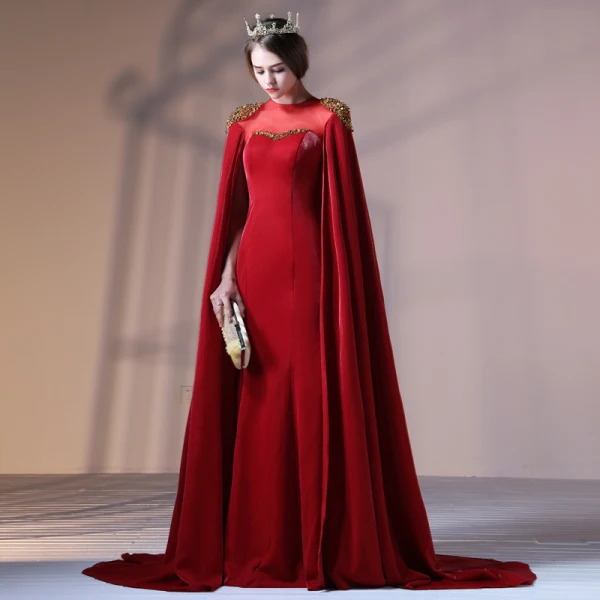 Amazing / Unique Burgundy Evening Dresses 2018 Trumpet / Mermaid Beading Sequins Scoop Neck Sleeveless Watteau Train Formal Dresses