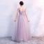 Chic / Beautiful Bridesmaid Dresses 2018 A-Line / Princess Appliques Beading Sash V-Neck Backless 1/2 Sleeves Floor-Length / Long Wedding Party Dresses