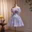Sexy Lavendel Applikationen Perle Pailletten Kurze Partykleider 2023 Bandeau Ärmellos Rückenfreies Festliche Kleider