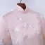 Chic / Beautiful Champagne Prom Dresses 2018 A-Line / Princess Lace Flower High Neck 3/4 Sleeve Floor-Length / Long Formal Dresses