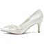 Élégant Ivoire Perle Faux Diamant Chaussure De Mariée 2024 8 cm Talons Aiguilles À Bout Pointu Mariage Escarpins Talons Hauts