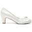 Elegant Ivory Wedding Shoes Rhinestone Bow 2024 6 cm Pumps Pointed Toe Stiletto Heels