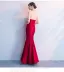 Chic / Beautiful Burgundy Evening Dresses  2019 Trumpet / Mermaid Lace Flower Sequins Scoop Neck 3/4 Sleeve Floor-Length / Long Formal Dresses