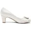 Elegant Ivory Rhinestone Wedding Shoes 2024 6 cm Thick Heels Pointed Toe Wedding Pumps High Heels