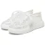 Elegant Ivory Lace Flower Rhinestone Wedding Sneakers 2024 4 cm Platform Round Toe Wedding Shoes