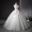 Bling Bling Mint Green Beading Sequins Pearl Lace Flower Appliques Prom Dresses 2025 Ball Gown Strapless Sleeveless Backless Floor-Length / Long Prom