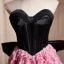 Charming Black Ruffle Flower Party Dresses 2024 A-Line / Princess Strapless Sleeveless Backless Bow Knee-Length Evening Party Cocktail Party Formal Dresses